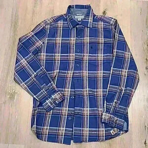 Carhartt heavyweight flannel blue plaid shirt